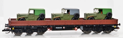 NPE Modellbau NW52057 - TT - Niederbordwagen mit 3 IFA P3, DR, Ep. IV